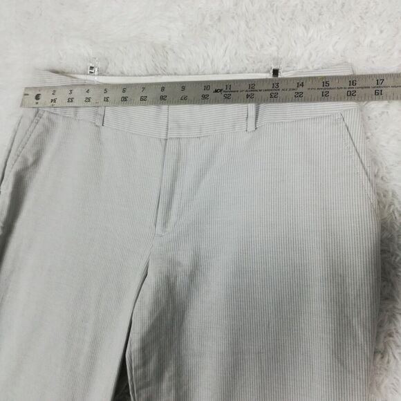 Banana Republic Womens Pants Martin Fit Straight Leg Gray Pinstripe Mid Rise 10 - Picture 6 of 14